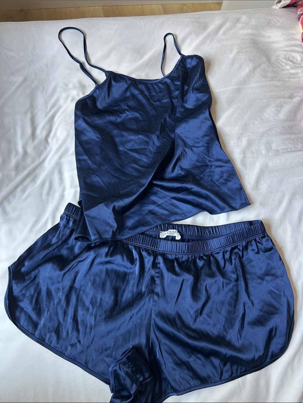 Navy Satin Cami & Short Sleep Set